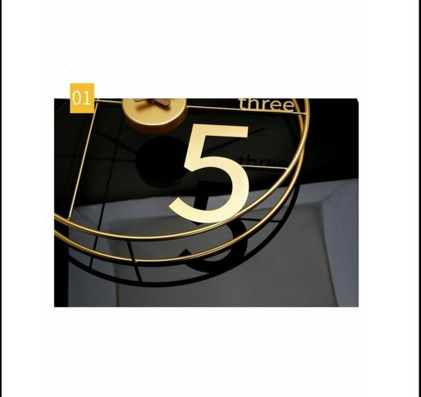 Gold Metal Double Frame Wall Clock - 24 Inch Diameter