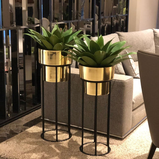 Gold Metal Planter Set of 2