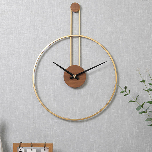 Gold Modern Metal Wall Clock - 62cm x 45cm - Resilient Construction - Ideal for Living Room and Bedroom
