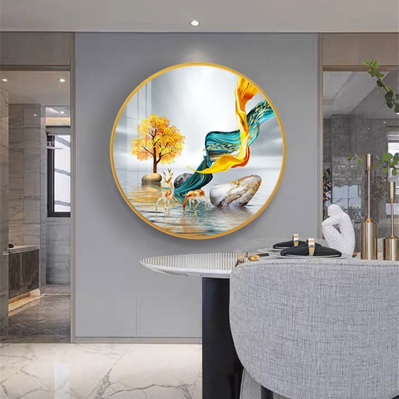 Modern 3D Pearl Work Painting With Metal Framing For Home Decor [ 32 x 32 Inches ]