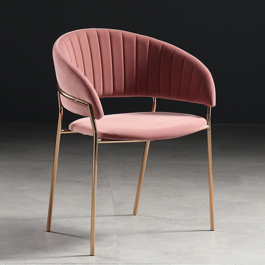 High Tufted Back Luxury Baby Pink Lounge Chair