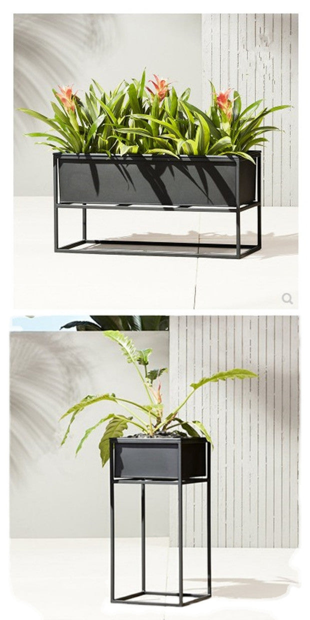 Black Fancy Metal Planters | Set of 3