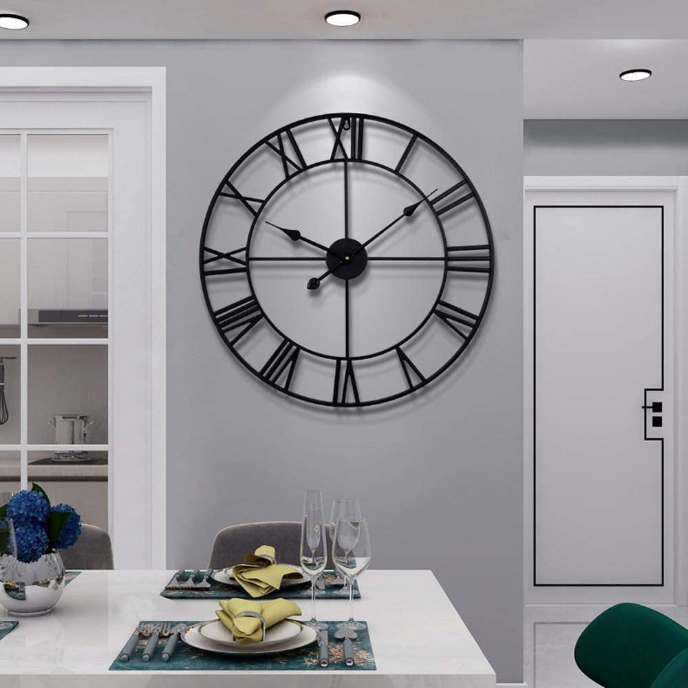 Designer Black Round Metal Wall Clock